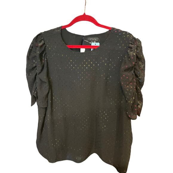 1.STATE shimmer rainbow dotted blouse - Picture 1 of 4